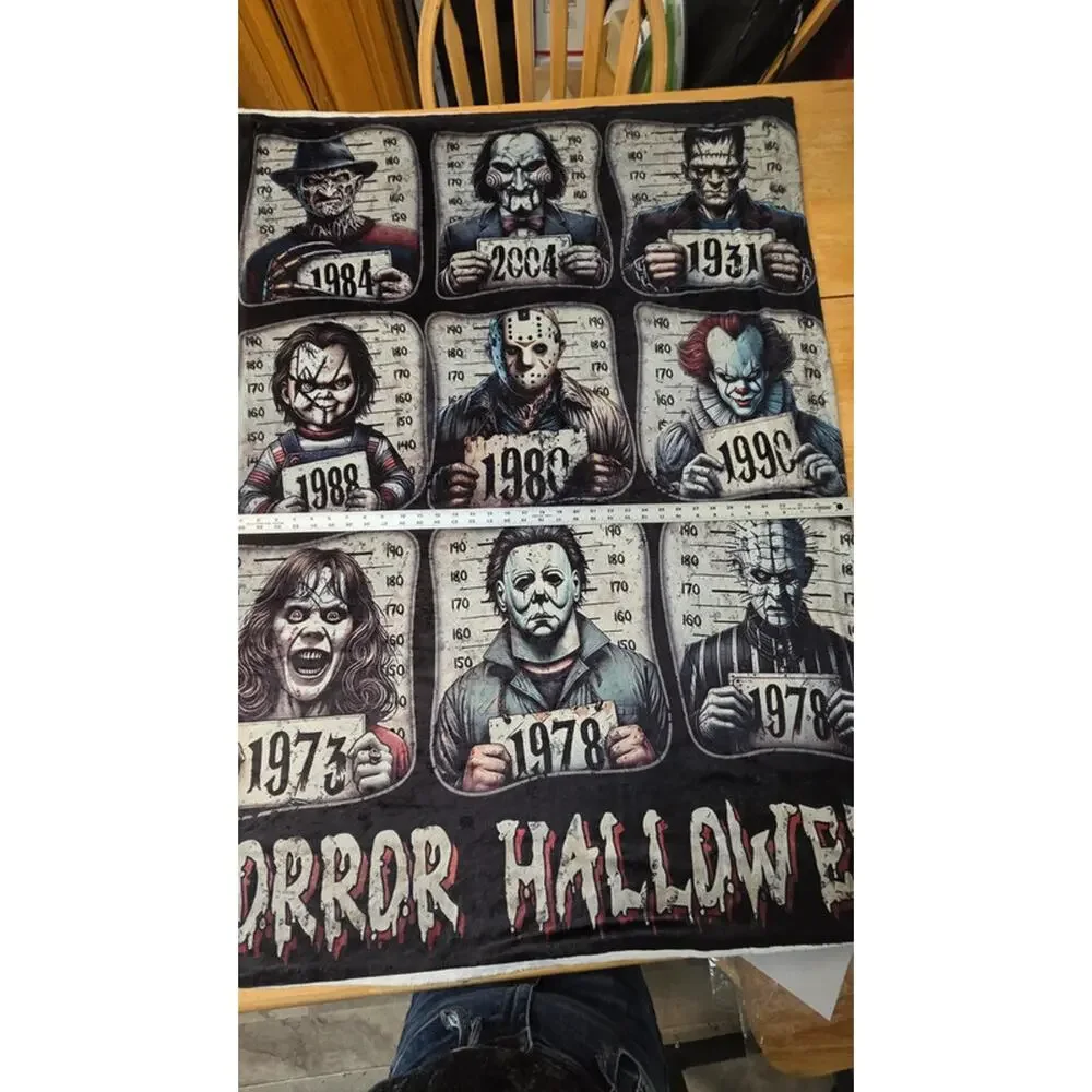 Horror Hallows Horror Movie Characters Fleece Throw Blanket Freddy Chucky